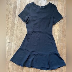 Topshop Black Short Sleeve Skater Mini Dress